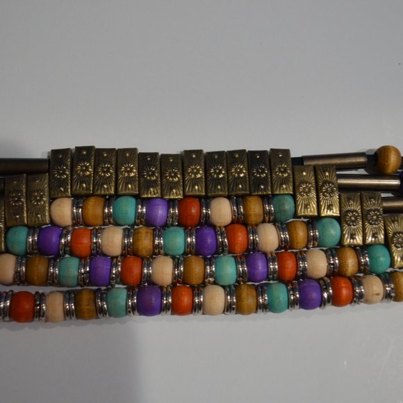 Vintage Boho Beaded and Metal Fun Fashion Belt